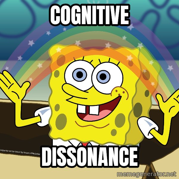 spongebob rainbow meme: COGNITIVE / DISSONANCE