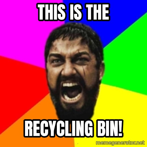 sparta meme: This is the / recycling bin!