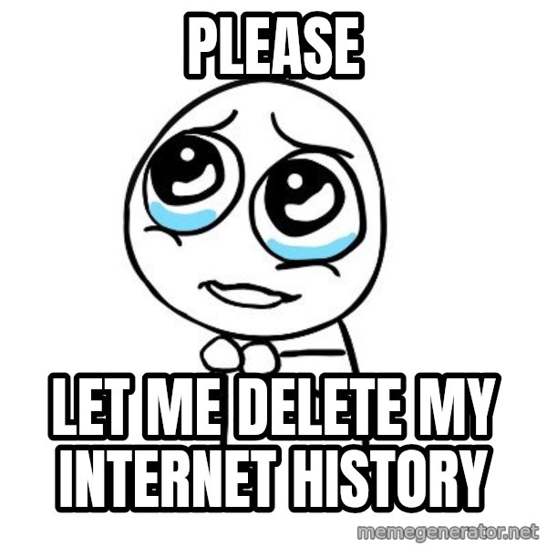 pleaseguy  meme: Please / let me delete my internet history