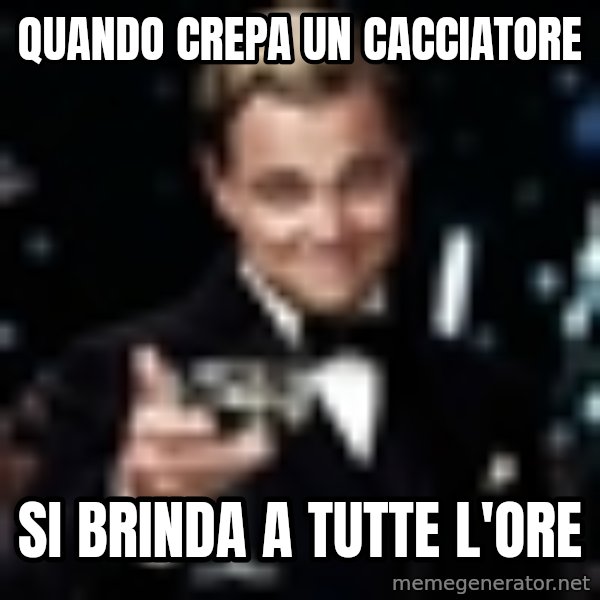 Di Caprio Gatsby meme: Quando crepa un cacciatore / Si brinda a tutte l'ore