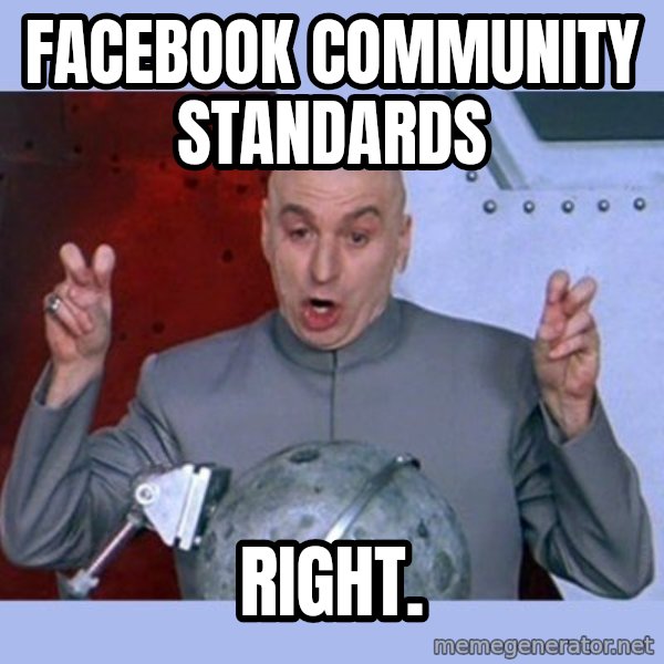 Dr Evil meme meme: Facebook Community Standards / Right.