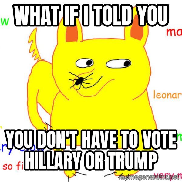 What If I Told You meme: WHAT IF I TOLD YOU / YOU DON'T HAVE TO VOTE HILLARY OR TRUMP