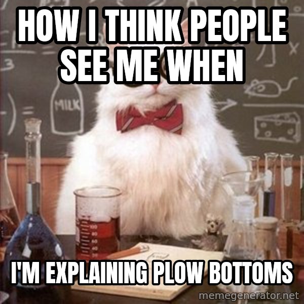 Chemistry Cat meme: How i think people see me when / i'm explaining plow bottoms