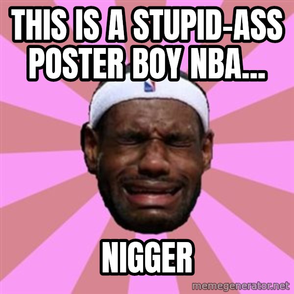 LeBron James meme: this is a stupid-ass poster boy nba... / nigger