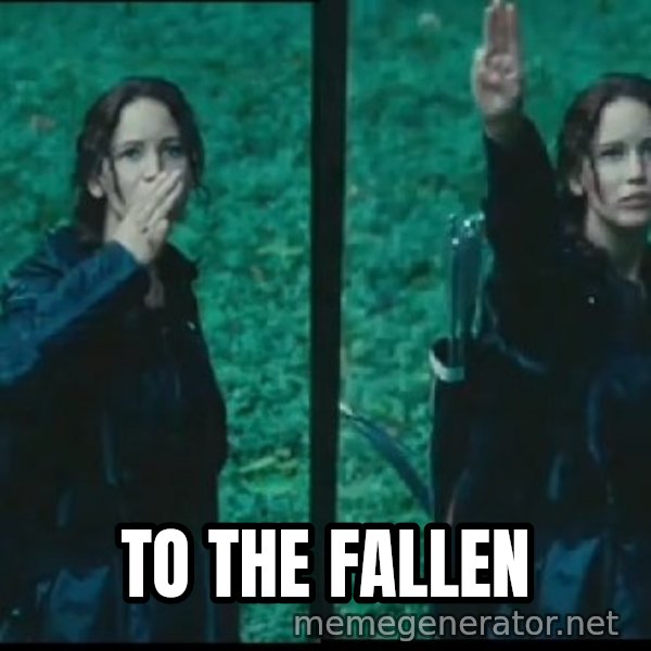 Hunger Games Katniss Salute meme: To the fallen