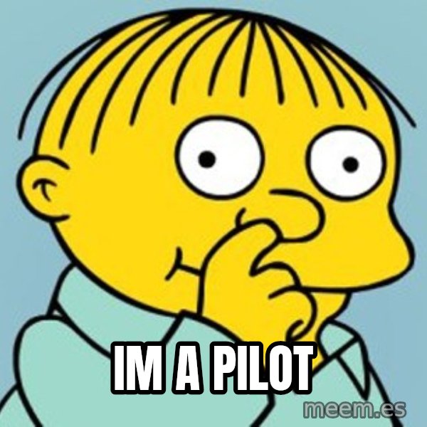 Ralph Wiggum Picking Nose Landscape meme: IM A PILOT