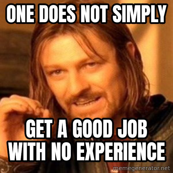 One Does Not Simply meme: One Does Not Simply / GET A GOOD JOB WITH NO EXPERIENCE