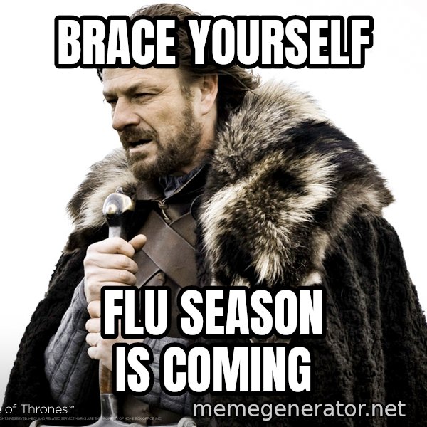 Winter Is Coming Fast meme: Brace Yourself / Flu season is coming