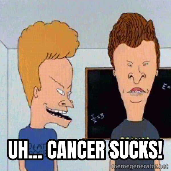Beavis and butthead meme: Uh... cancer sucks!