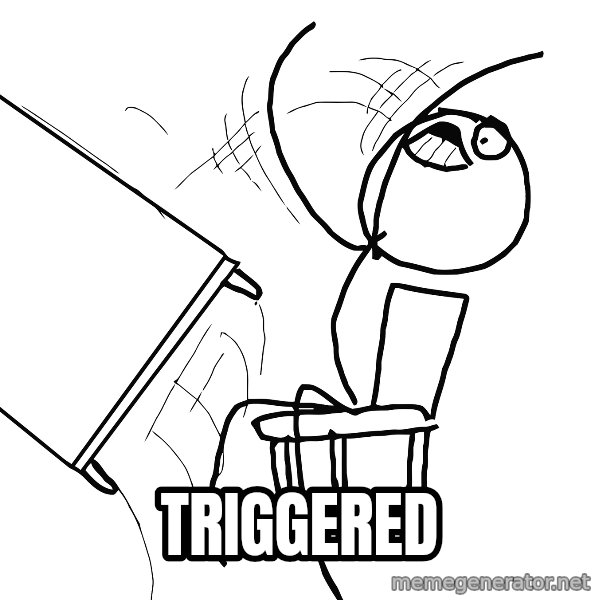 Desk Flip Rage Guy meme: triggered