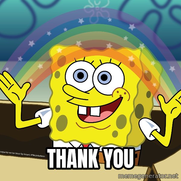 spongebob rainbow meme: THANK YOU