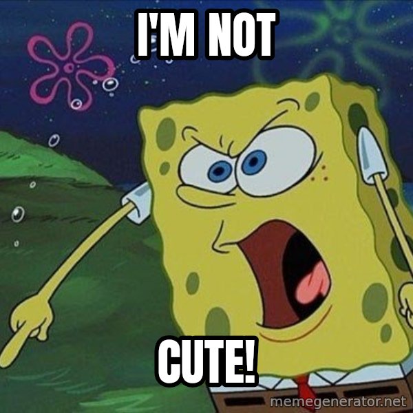 Spongebob Rage meme: I'M NOT / CUTE!