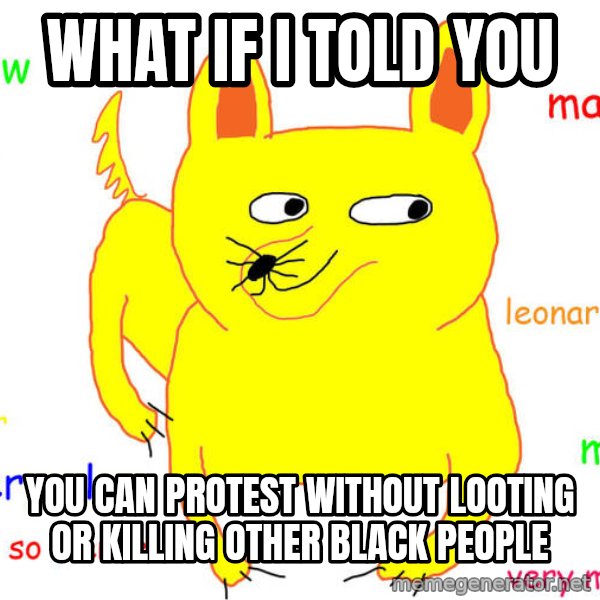 What If I Told You meme: What if I told you / you can protest without looting or killing other black people