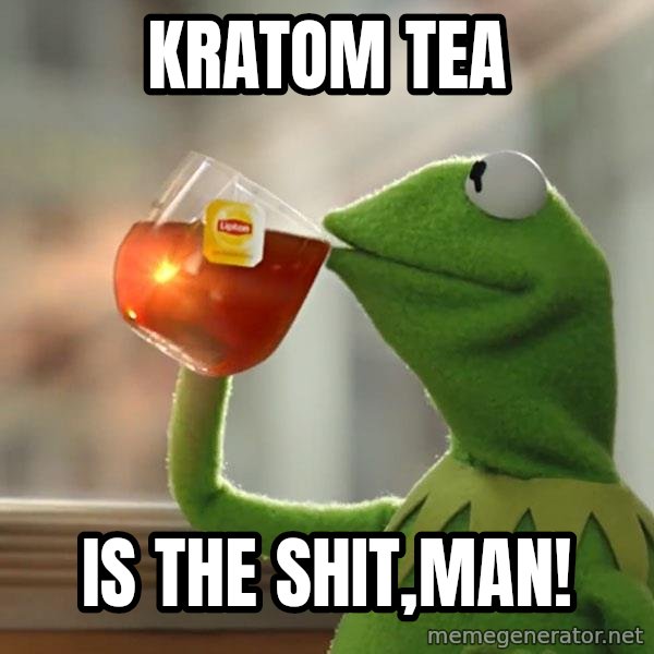 Kermit The Frog Drinking Tea meme: kratom tea / is the shit,man!