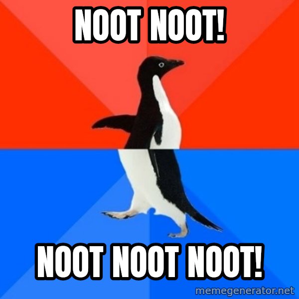 Socially Awesome Awkward Penguin meme: Noot Noot! / Noot Noot Noot!