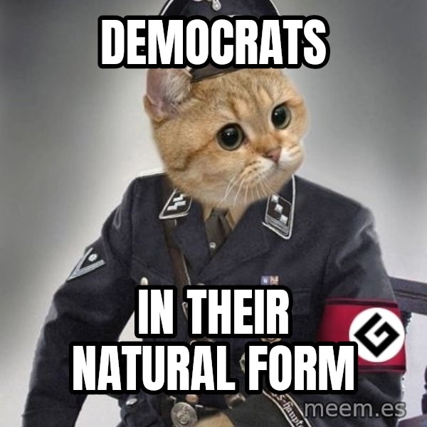 Nazi Cat meme: Democrats / In their natural form