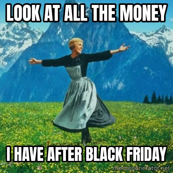 Look at All the Fucks I Give meme: look at all the money / i have after black friday