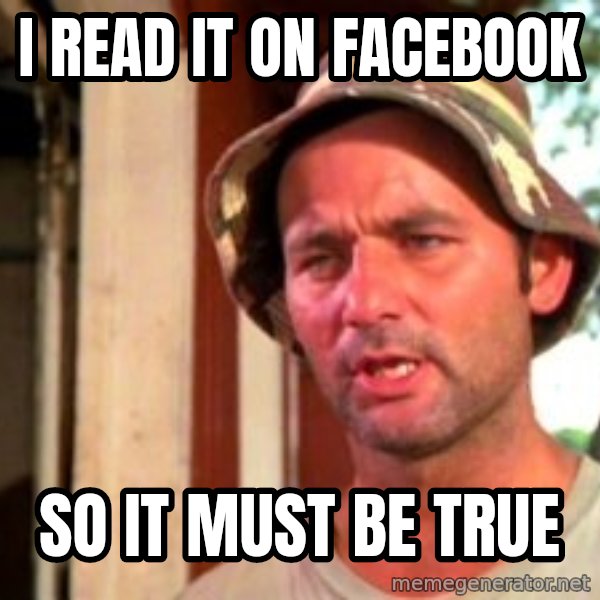 Bill Murray Caddyshack meme: I read it on facebook / so it must be true