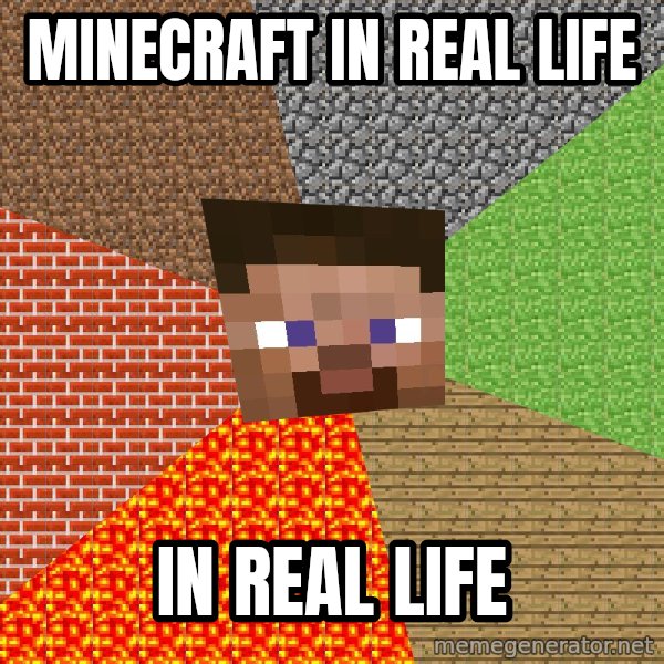 Minecraft Guy meme: minecraft in real life / in real life