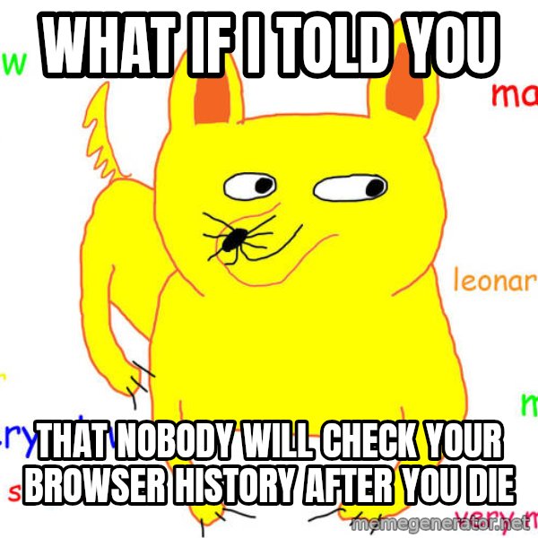 What If I Told You meme: what if i told you / That nobody will check your Browser history after you die