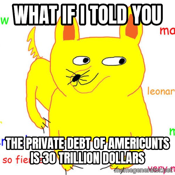 What If I Told You meme: what if i told you / the private debt of americunts is 30 trillion dollars