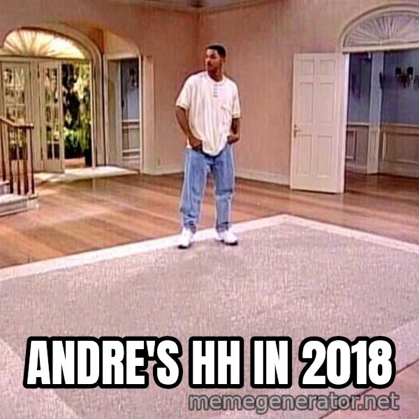 Will Smith Empty House meme: andre's hh in 2018