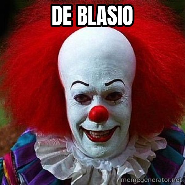 Pennywise the Clown meme: De Blasio