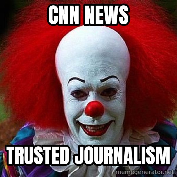 Pennywise the Clown meme: cnn news / trusted journalism