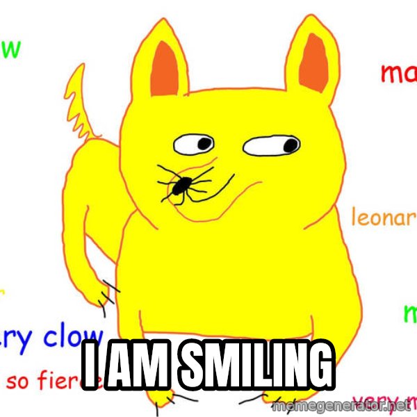 Grumpy Cat  meme: I am SMILING