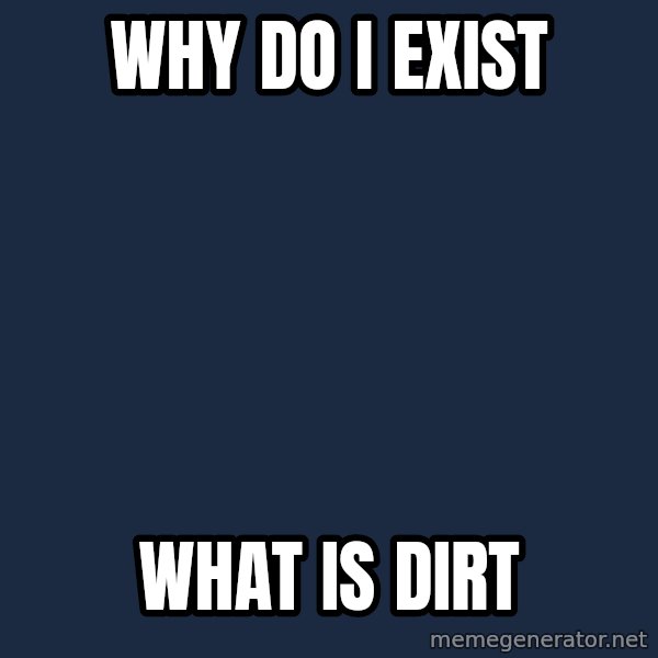 Minecraft Guy meme: WHY DO I EXIST / WHAT IS DIRT