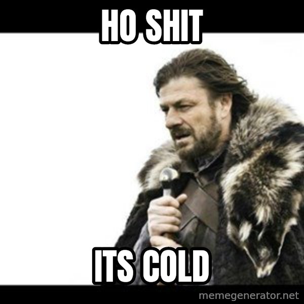 Winter is Coming meme: HO SHIT / ITS COLD