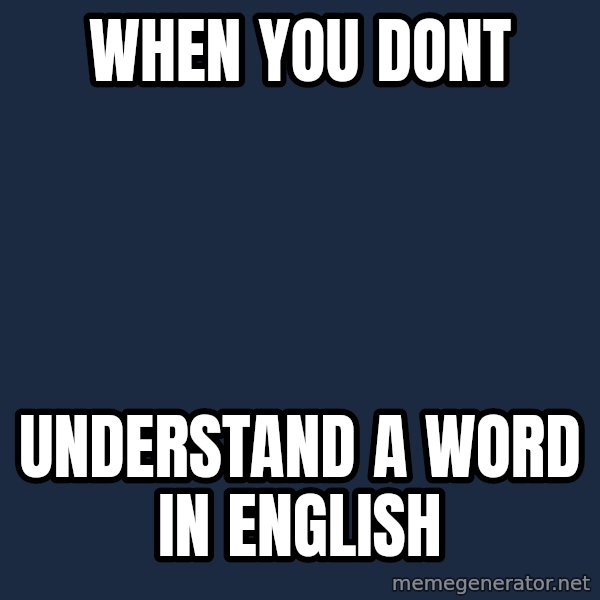 Yo Dawg meme: when you dont / understand a word in english