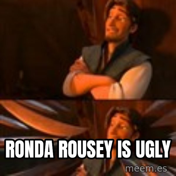 flynn rider swords meme: ronda rousey is ugly