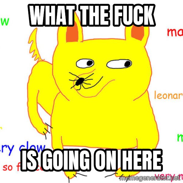 What If I Told You meme: what the fuck / is going on here