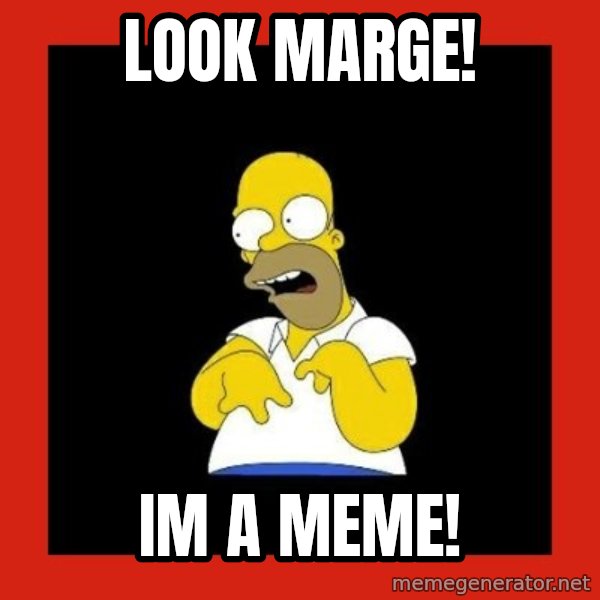Homer retard meme: look marge! / im a meme!