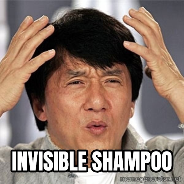 Jackie Chan meme: invisible shampoo