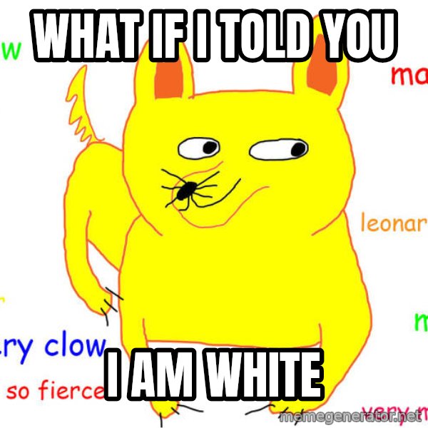 What If I Told You meme: what if i told you / i am white