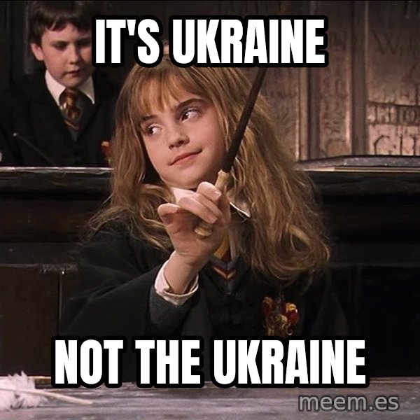 Hermione Leviosa meme: It's Ukraine / not the ukraine