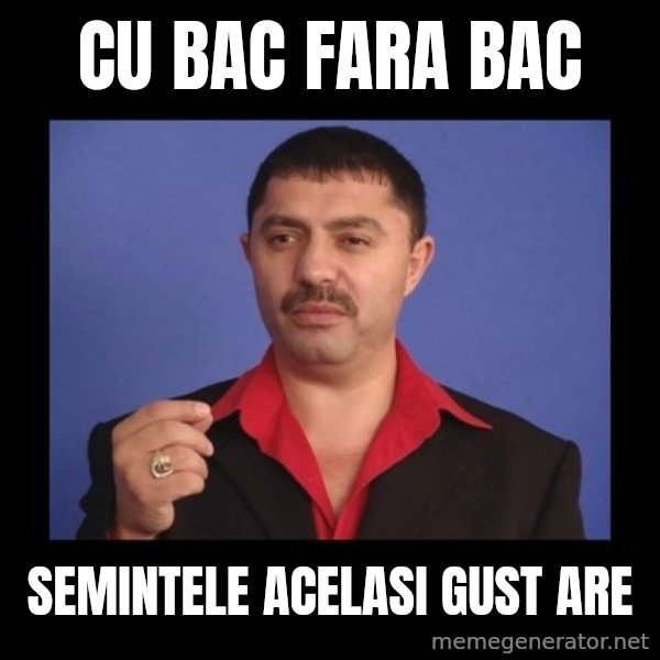 Manelistul Nicolae Guta meme: CU BAC FARA BAC / SEMINTELE ACELASI GUST ARE