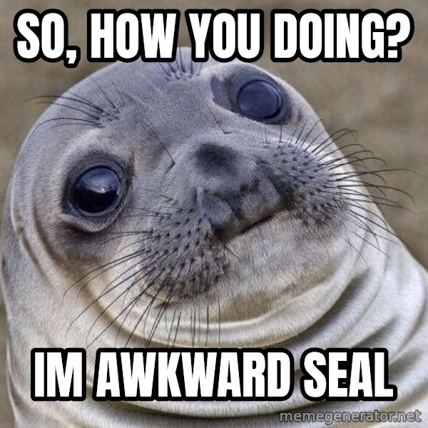 Awkward Seal meme: so, how you doing? / im awkward seal
