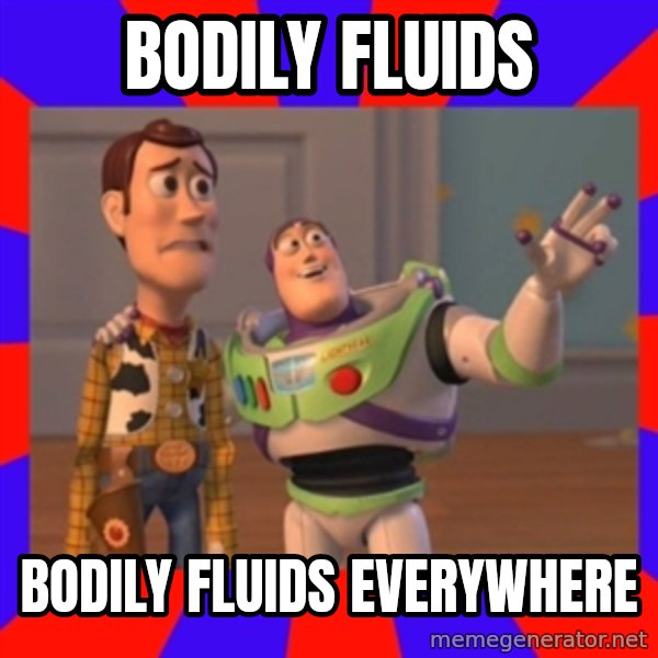 X, X Everywhere  meme: Bodily fluids / bodily fluids everywhere