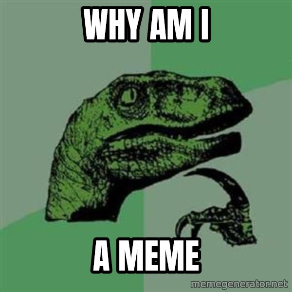 Philosoraptor meme: Why am I / a meme