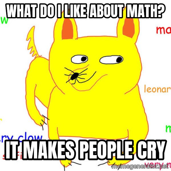 Grumpy Cat  meme: What do I like about math? / It makes people cry