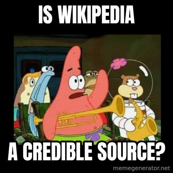 Patrick Star Instrument meme: is wikipedia / a credible source?