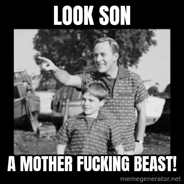 look son a faggot meme: look son / a mother fucking beast!
