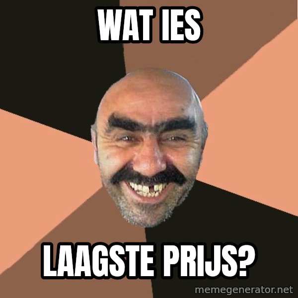 Provincial Man meme: Wat ies / laagste prijs?