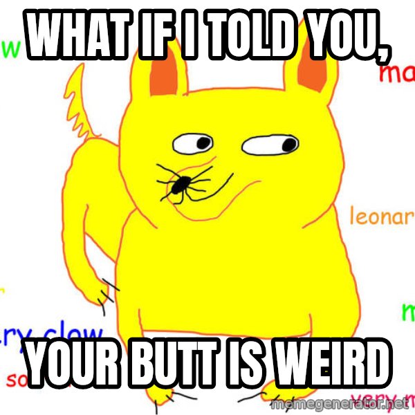 What If I Told You meme: what if i told you, / your butt is weird