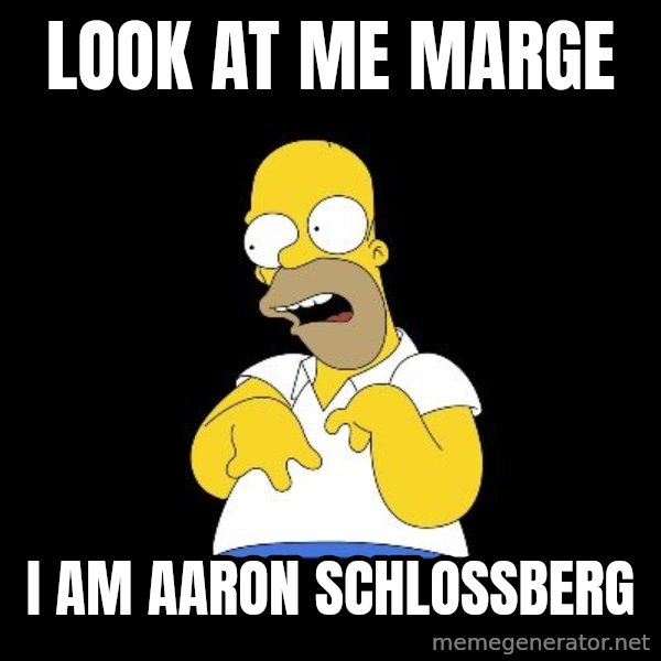 look-marge meme: LOOK AT ME MARGE / I AM AARON SCHLOSSBERG