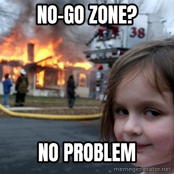 Disaster Girl meme: no-go zone? / no problem