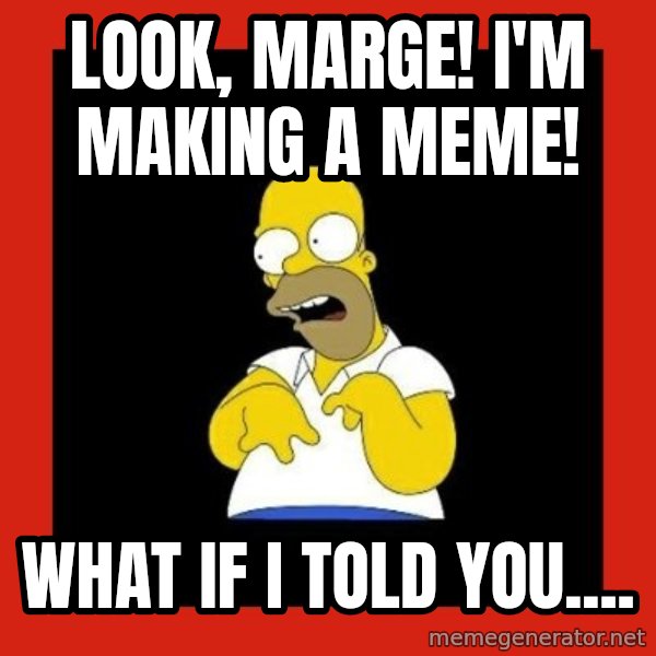 Homer retard meme: look, marge! I'm making a meme! / what if i told you....